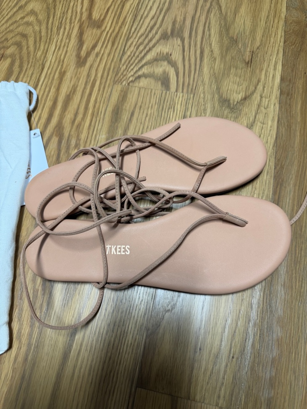 Brand new TKEES Lace-Up Sandals in sand color - Picture 2 of 3